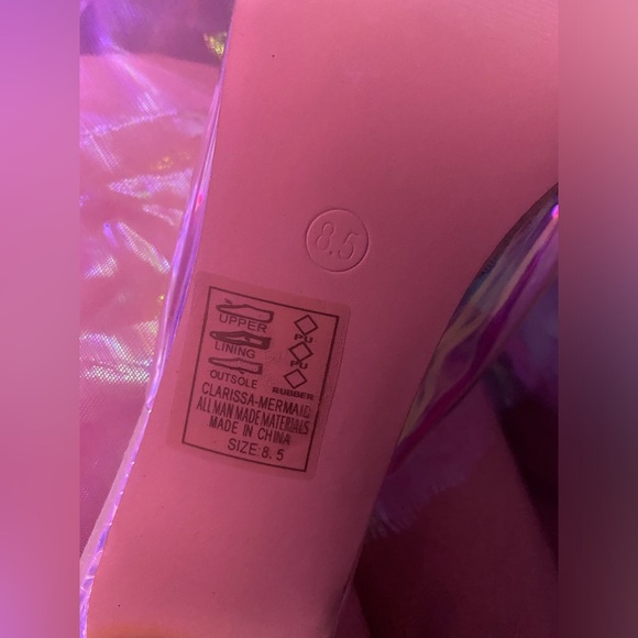 ✨Holographic Mermaid/Snakeskin Iridescent Heels✨🐍8.5 ✨AZALEA WANG✨NEW, SOLD OUT - Picture 13 of 15